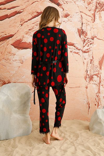 EYYE Set pijamale pentru femei Black Red Triple