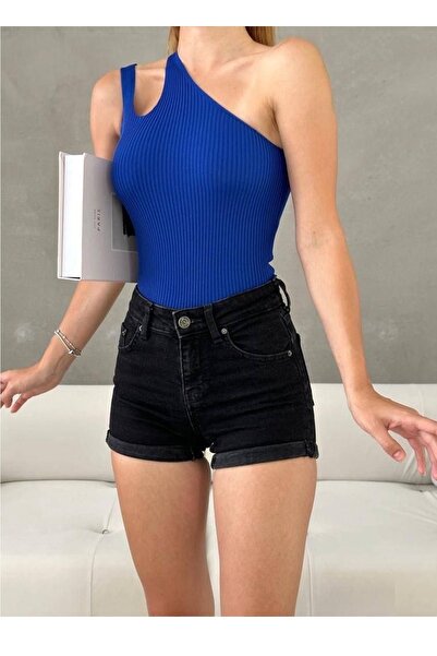 vuvutasarım Еластична трикотажна тканина, одна бретелька, спеціальний дизайн, жіноча базова блузка 0300