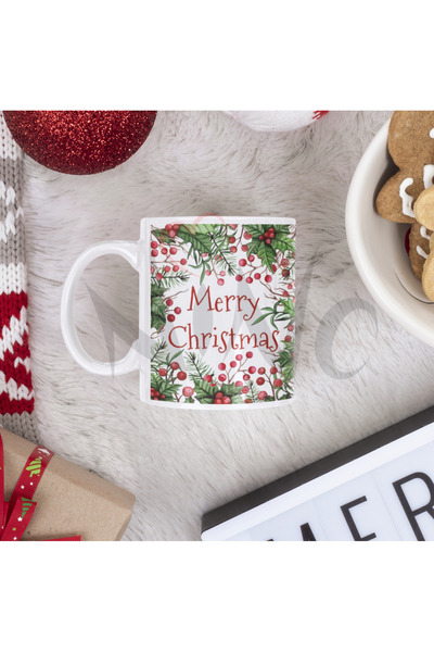 Nino Store 🎁   Merry Christmas New Year Flower Themed Gift Mug Cup 🎁