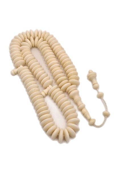 Han Ticarethane Special Flat Cut Model 99 Grained Camel Bone Rosary
