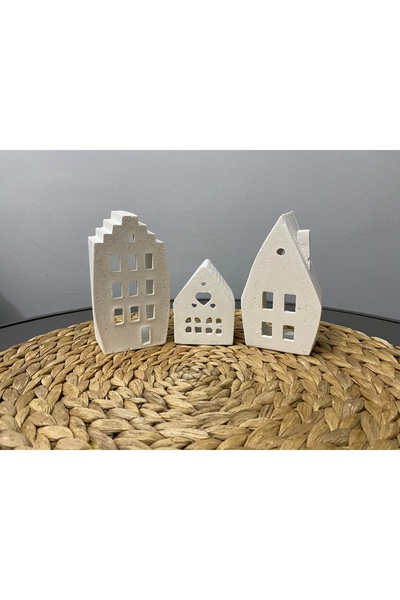 candleistanbul 3 lü beton ev mumluk tea light lık dekoratif mumluk ham renk