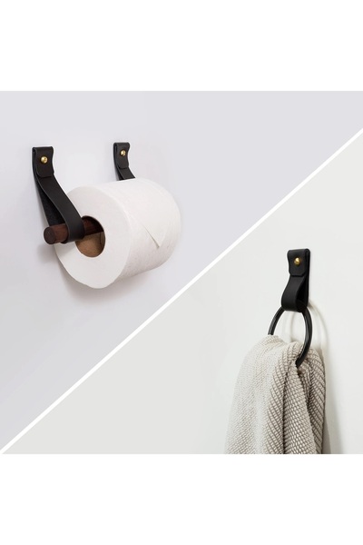 THE SIMPLE STYLE Faux Leather 2-Piece Bathroom Set