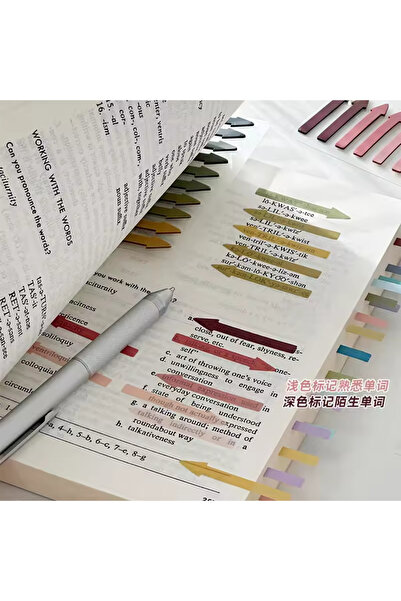 NaSaDAN Ok Şeklinde Postit Şeffaf Yapışkanlı Not Kağıdı Pembe Tonları 200 Yaprak