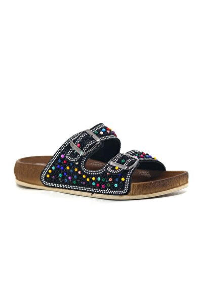 TRENDYSHOSE SLC-8504 Двохзастібні капці з камінцями, анатомічні, з гарантією