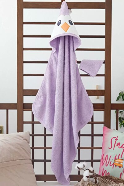 BUUDE قبعة مطرزة للجنسين بطراز البطريق ومنشفة حمام للأطفال مع حقيبة