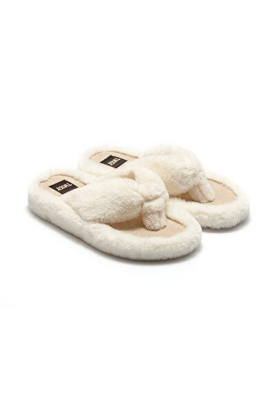 Twigy Keti Peluş Kadın Ev Terliği Ekru 37/41