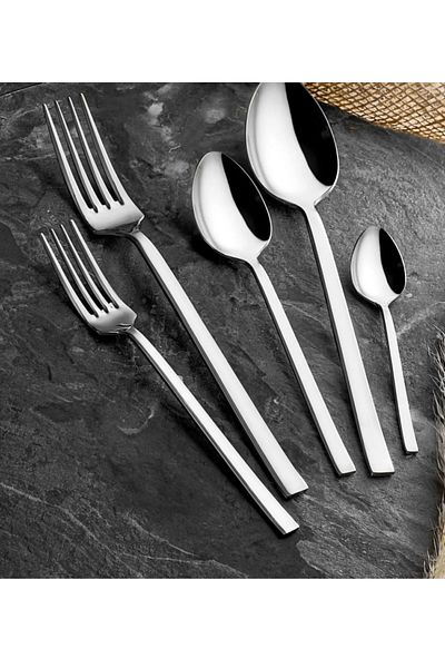 NEHAN 60 Piece Natural Cutlery Set Flat Model 12 Pieces