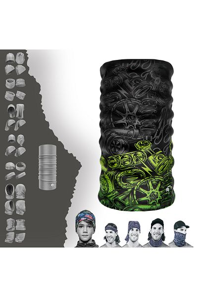 e-Taktik ® فرقة شعر رياضية من Extreme Skull Junk Yard Web Athlete Buff Baf Bandana