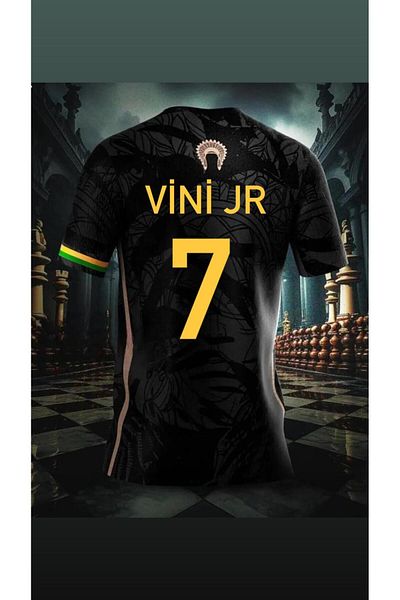 Legent Lady Brazil Custom Design Vini Jr. Black Jersey 4785