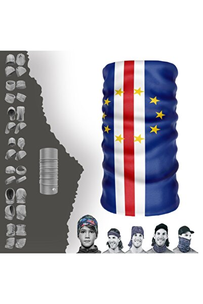 e-Taktik Multifunctional Flag Of Cape Verde Uv Face Mask Buff Baf Headband Bandana Do Rag Hairband