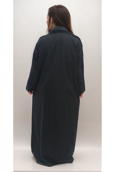 Generic Black linen abaya with black velvet lining