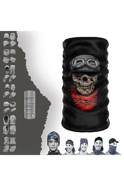 e-Taktik Skull Themed Neck Collar Bandana Buff Paphos Hair Band