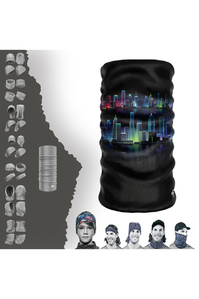 e-Taktik Noćni pogled na grad Sa deznom Bez šavova Tube Neck Gaiter Bandana B...