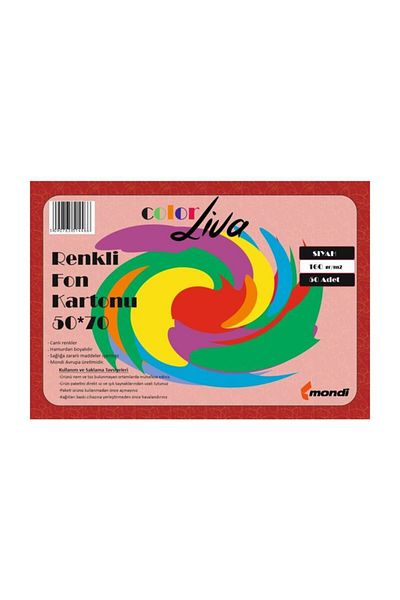 Color Liva موندي فون كرتون أسود 50x70 سم 100 علبة