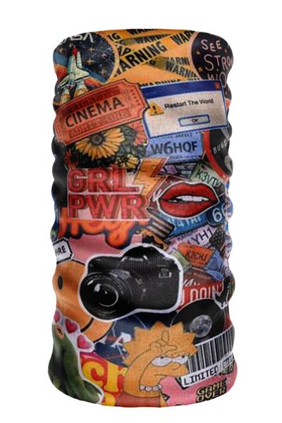 e-Taktik Cover Desing Girl Power Extreme Seamless Sports Neck Collar Bandana Buff Paphos Hair Band