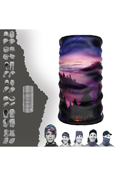 e-Taktik Μπαντάνα με μοτίβο Alaska Nights χωρίς ραφή, με λαιμόκοψη σε σχήμα σ...