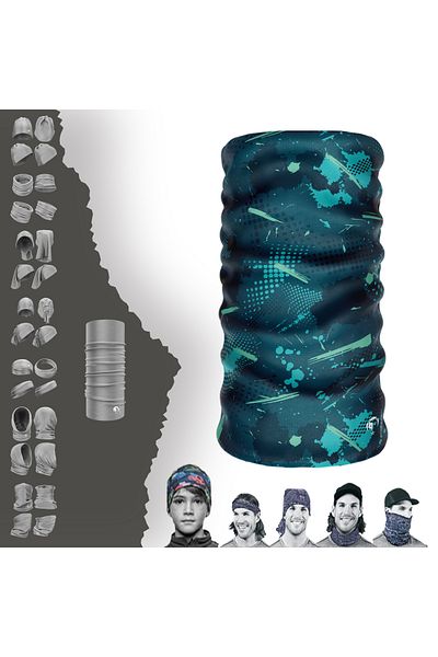 e-Taktik Digital Desing Blue Extreme Seamless Sports Blue Neck Collar Bandana Buff Paphos Hair Band