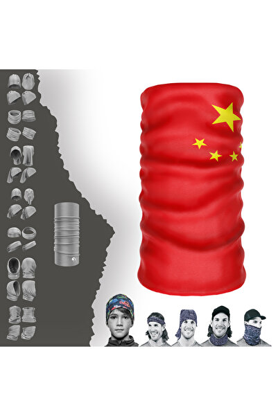e-Taktik Багатофункціональний прапор Китаю -???? Ультрафіолетова маска для обличчя, пов'язка на голову, бандана, хустка, обруч для волосся
