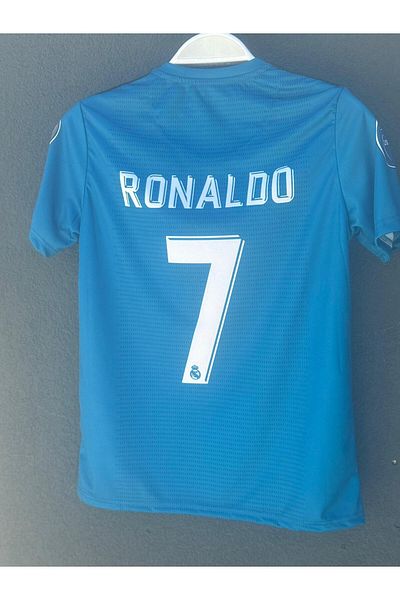 Legent Lady C. Ronaldo Turkey Blue Sleeve Girili Retro Style Jersey 7758