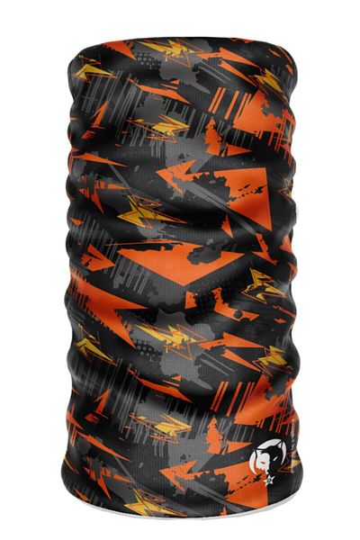e-Taktik Black/orange Extreme Sleamless Sports Headband Bandana Neck Collar Balaclava