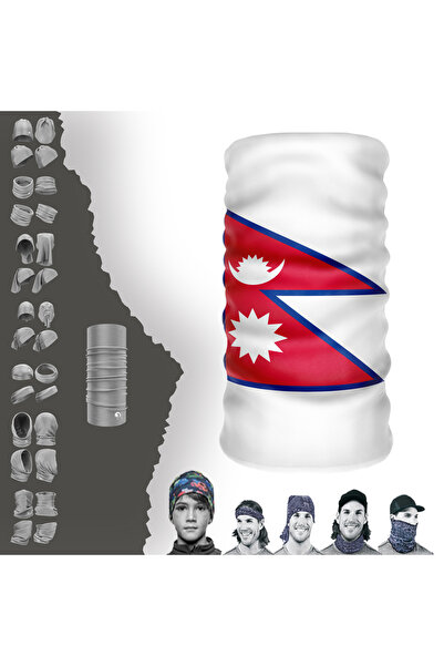 e-Taktik قناع الوجه متعدد الوظائف بعلم نيبال بالأشعة فوق البنفسجية Buff Baf Headband Bandana Do Rag Hairband