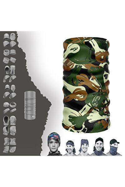 e-Taktik عصابة رأس رياضية على شكل جمجمة جيش بوف باف باندانا