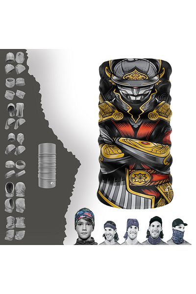 e-Taktik Samurai Patterned Seamless Tube Neck Collar Bandana Buff Buff