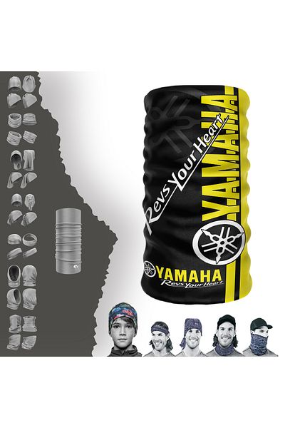 e-Taktik Unisex Yellow Black ® DeBuff Collar Yamaha Revs Your Hearth Neck Collar Bandana