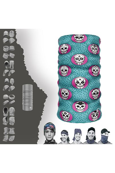 e-Taktik Skull Gambler Skull Buff Buff Mask Seamless Tube Neck Collar Bandana