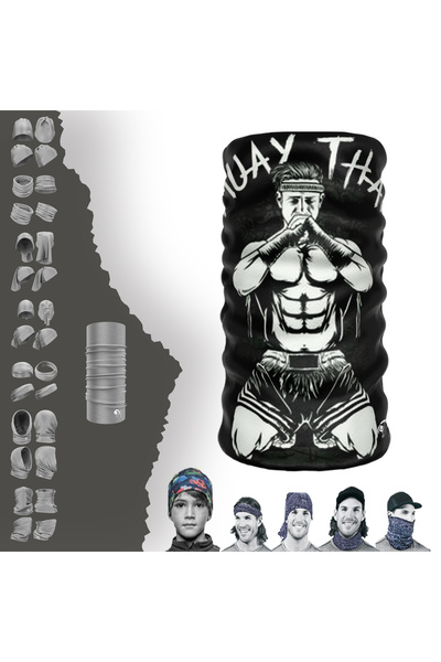 e-Taktik Muay Thai Desenli Dikişsiz Tüp Boyunluk Bandana Buff Baf