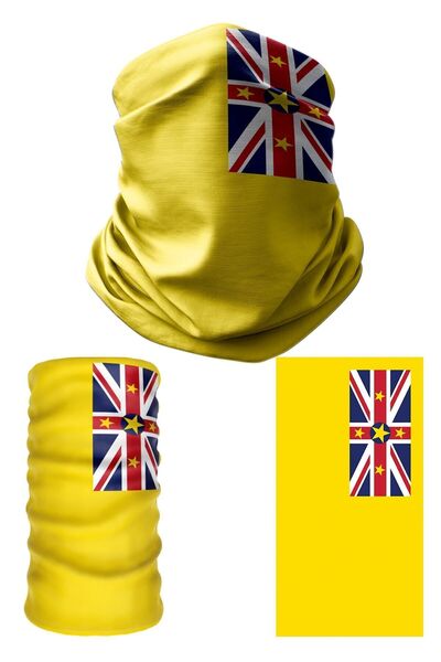 e-Taktik Višenamenska maska za lice sa zastavom Niuja, bešavna UV maska, buff...