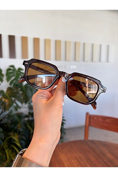 funeyes Brown Unisex Roma Classic 2025 Sunglasses for Men and Women