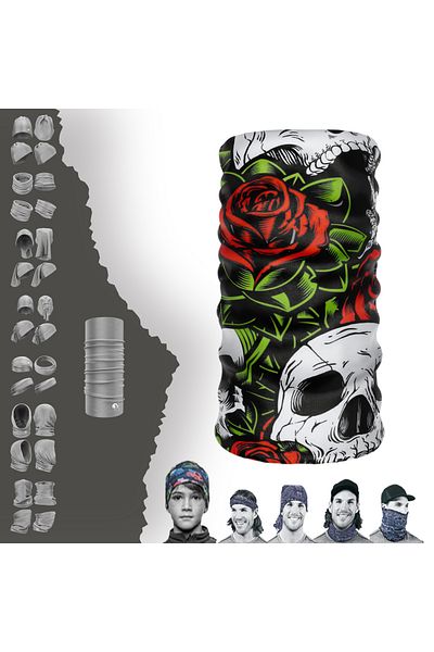 e-Taktik Skull Themed Seamless Tube Neck Collar Bandana Hair Band