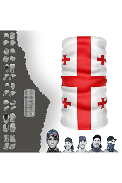 e-Taktik قناع الوجه متعدد الوظائف بعلم جورجيا للأشعة فوق البنفسجية Buff Baf Headband Bandana Do Rag Hairband