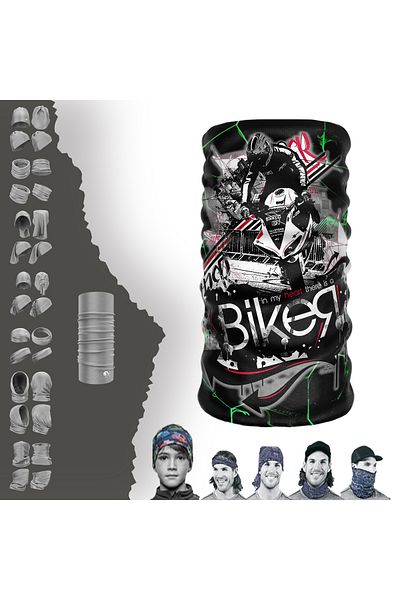 e-Taktik Racing Biker Buff Seamless Tube Neck Collar Bandana Balaklava