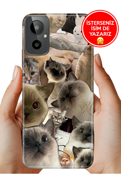 General Mobile GM 23 SE G314 Kılıf 0.35 mm Resimli Silikon Karma Kediler