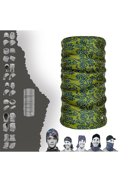 e-Taktik Green Ethnic Patterned Seamless Tube Neck Collar Bandana Buff Baf Mask Hair Band Buckle