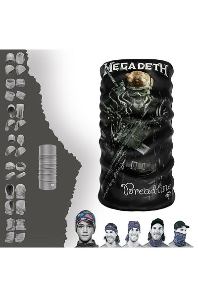 e-Taktik Megadeath " Breadline" Buff Buff Bandana Seamless Tube Neck Collar Mask