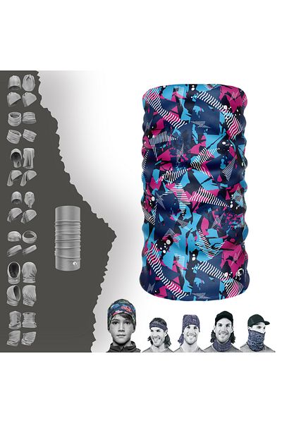 e-Taktik Digital Desing Blue Extreme Seamless Sports Blue Neck Collar Bandana Buff Paphos Hair Band