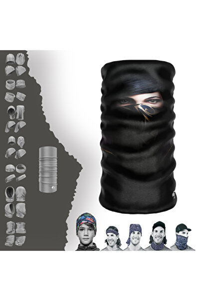 e-Taktik نينجا المرأة منقوشة سلس أنبوب طوق الرقبة باندانا برتقالي باف