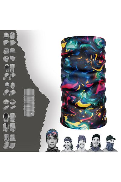 e-Taktik Marbling Art Themed Neck Collar Buff Paphos Bandana Hair Band