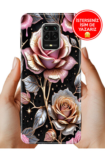 Cekuonline Xiaomi Redmi Note 9 Pro 9S Kılıf Gold Gül