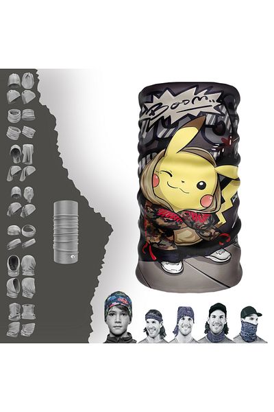 e-Taktik Extreme Pikachu Patterned Neck Collar Bandana Buff Paf