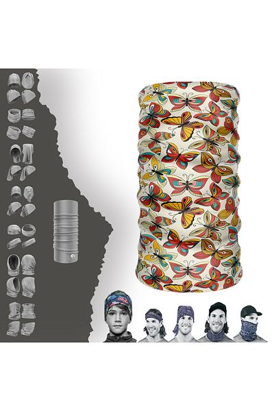 e-Taktik Butterfly Buff Seamless Tube Neck Collar Bandana Balaklava