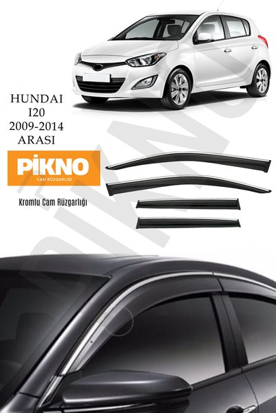 pikno Hyundai İ20 2009-2014 Arası Kromlu Cam Rüzgarlığı 4'lü Set A+ Plus