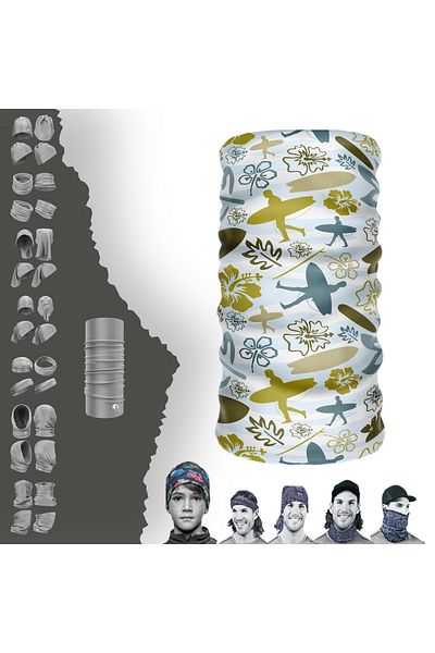 e-Taktik رباط شعر رياضي لركوب الأمواج والشاطئ Buff Baf Bandana