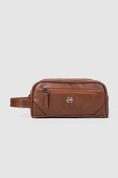 Sevinç Çanta Men's Vegan Leather Personal Shaving Cosmetic Clutch Bag Travel Care Handbag