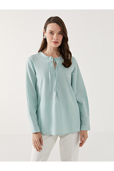 LC Waikiki Γυναικεία μπλούζα με πράσινο δεμένο γιακά