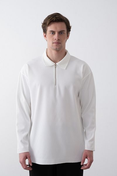 MARRAKECH Unisex Oversize Polo Collar - Ύφασμα με φερμουάρ και οδοντωτό