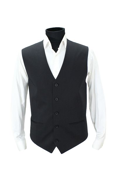 MENTOR REGALO Plus Size V-Neck Vest Black Patterned 162015